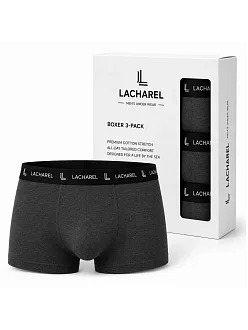 Erkek Likralı Pamuklu Nefes Alan Penye Boxer 3'lü Paket - Füme