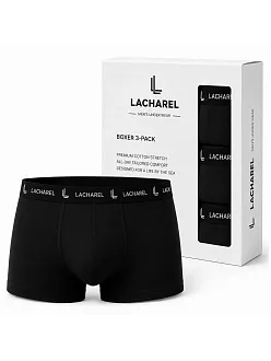 Erkek Likralı Pamuklu Nefes Alan Penye Boxer3'lü Paket - Siyah & Gri & Lacivert