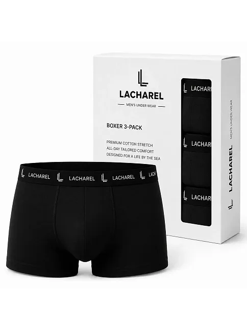Erkek Likralı Pamuklu Nefes Alan Penye Boxer3'lü Paket - Siyah & Gri & Lacivert