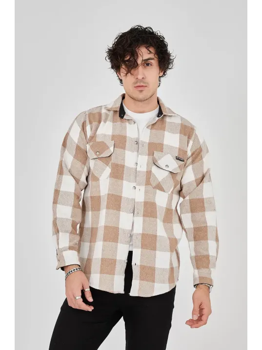 Erkek Oduncu Gömlek - Bej