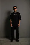 Erkek Oversize Tişört Golf Gtı Retro Araba Baskılı T-shirt - Siyah
