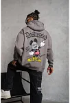 Erkek 3 İplik Pamuklu Kapüşonlu Kanguru Cepli Sweatshirt Hoodie -  Gri