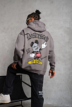 Erkek 3 İplik Pamuklu Kapüşonlu Kanguru Cepli Sweatshirt Hoodie -  Gri