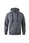 Erkek 3 İplik Pamuklu Kapüşonlu Cepli Oversize Hoodie Sweatshirt - Füme