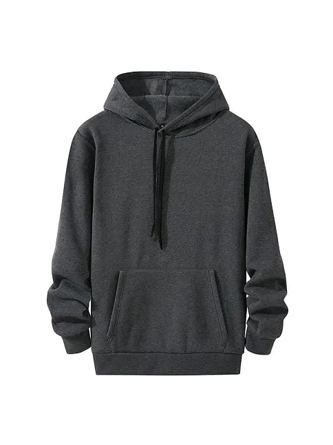 Kadın Kapüşonlu Kanguru Cepli 3 İplik Pamuklu Oversize Hoodie Sweatshirt - Füme