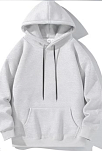 Kadın Kapüşonlu Kanguru Cepli 3 İplik Pamuklu Oversize Hoodie Sweatshirt -  Gri
