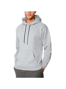 Erkek 3 İplik Pamuklu Kapüşonlu Cepli Oversize Hoodie Sweatshirt - Gri