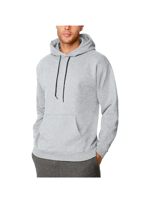 Erkek 3 İplik Pamuklu Kapüşonlu Cepli Oversize Hoodie Sweatshirt - Gri