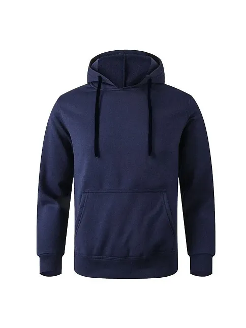Erkek 3 İplik Pamuklu Kapüşonlu Cepli Oversize Hoodie Sweatshirt - Lacivert