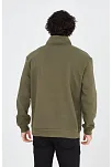 Erkek Yarım Fermuarlı Baskılı 3 İplik Pamuklu Sweatshirt - Yeşil
