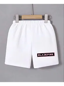 Kadın Beli Lastikli Baskılı Mini Şort - Beyaz