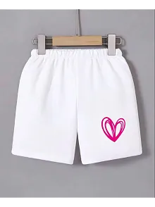 Kadın Beli Lastikli Baskılı Mini Şort - Beyaz