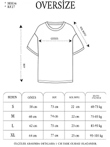 Kadın Tişört Bisiklet Yaka Baskılı Oversize T-shirt - Siyah