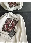 Kadın Bisiklet Yaka Kilim Halı Baskılı 3 İplik Pamuklu Sweatshirt - Beyaz
