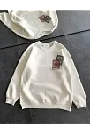 Kadın Bisiklet Yaka Kilim Halı Baskılı 3 İplik Pamuklu Sweatshirt - Beyaz