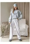 Kadın 3 İplik Pamuklu Oversize Yarım Fermuarlı Yakalı Basic Sweatshirt - Gri