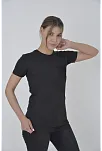 Kadın File Cepli T-shirt Kısa Kol Bisiklet Yaka Slimfit Tişört  - Siyah