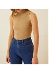 Kadın Full Likralı Fitilli Kaşkorse Body - Camel