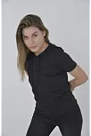 Kadın Kapüşonlu T-shirt Kısa Kol Bisiklet Yaka Slimfit Tişört   - Siyah