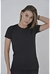 Kadın Omuz Fileli T-shirt Kısa Kol Bisiklet Yaka Slimfit Tişört  - Siyah