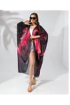 Kadın Rahat Kesim Şifon Kimono - Siyah