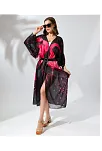Kadın Rahat Kesim Şifon Kimono - Siyah
