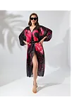Kadın Rahat Kesim Şifon Kimono - Siyah