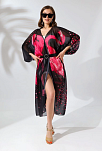 Kadın Rahat Kesim Şifon Kimono - Siyah