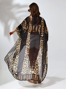 Kadın Rahat Kesim Şifon Kimono - Leopar