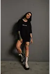 Kadın Oversize Tişört Golf Gtı Retro Araba Baskılı T-shirt - Siyah