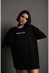 Kadın Oversize Tişört Golf Gtı Retro Araba Baskılı T-shirt - Siyah