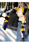 Kadın Premium Doğal Kürk Su Geçirmez Kapüşonlu Mont - Füme