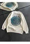 Kadın 3 İplik Pamuklu Bisiklet Yaka Baskılı Sweatshirt - Beyaz