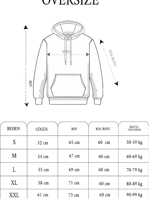 Kadın Kapüşonlu Kanguru Cepli 3 İplik Pamuklu Oversize Hoodie Sweatshirt - Füme