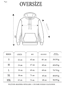 Kadın Kapüşonlu Kanguru Cepli 3 İplik Pamuklu Oversize Hoodie Sweatshirt - Siyah