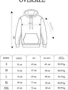 Kadın Kapüşonlu Kanguru Cepli 3 İplik Pamuklu Oversize Hoodie Sweatshirt - Siyah