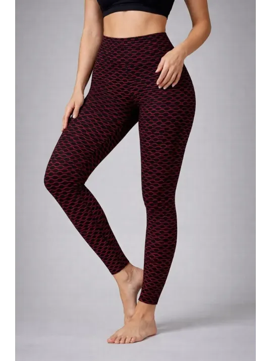 Kadın Yüksek Bel Toparlayıcı Likralı Büzgülü Tayt - Kırmızı Kadın Yüksek Bel Toparlayıcı Likralı Büzgülü Tayt - Kırmızı