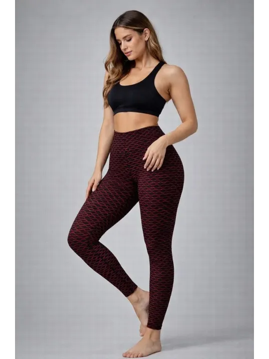 Kadın Yüksek Bel Toparlayıcı Likralı Büzgülü Tayt - Kırmızı Kadın Yüksek Bel Toparlayıcı Likralı Büzgülü Tayt - Kırmızı