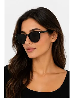 Kadın Yuvarlak Çerçeveli Uv400 Güneş Gözlüğü Siyah