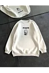 Kadın 3 İplik Kışlık Bisiklet Yaka Baskılı Sweatshirt - Beyaz