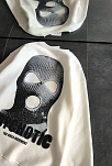 Kadın 3 İplik Kışlık Bisiklet Yaka Baskılı Sweatshirt - Beyaz