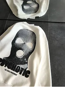 Kadın 3 İplik Kışlık Bisiklet Yaka Baskılı Sweatshirt - Beyaz
