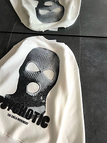 Kadın 3 İplik Kışlık Bisiklet Yaka Baskılı Sweatshirt - Beyaz