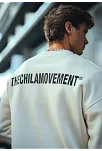 Erkek 3 İplik Pamuklu Bisiklet Yaka Baskılı Sweatshirt - Beyaz