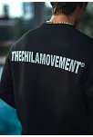 Erkek 3 İplik Pamuklu Bisiklet Yaka Oversize Baskılı Sweatshirt - Siyah