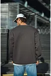 Erkek Bisiklet Yaka 3 İplik Pamuklu Basic Sweatshirt  - Antrasit