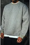 Erkek Kışlık Bisiklet Yaka 3 İplik Basic Sweatshirt - Gri