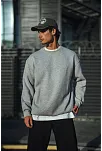 Erkek Kışlık Bisiklet Yaka 3 İplik Basic Sweatshirt - Gri