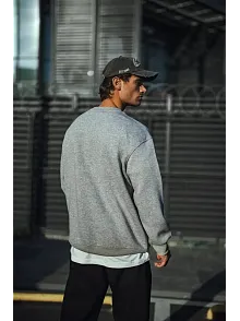 Erkek Kışlık Bisiklet Yaka 3 İplik Basic Sweatshirt - Gri