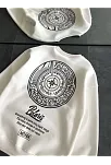 Kadın 3 İplik Pamuklu Bisiklet Yaka Baskılı Sweatshirt - Beyaz